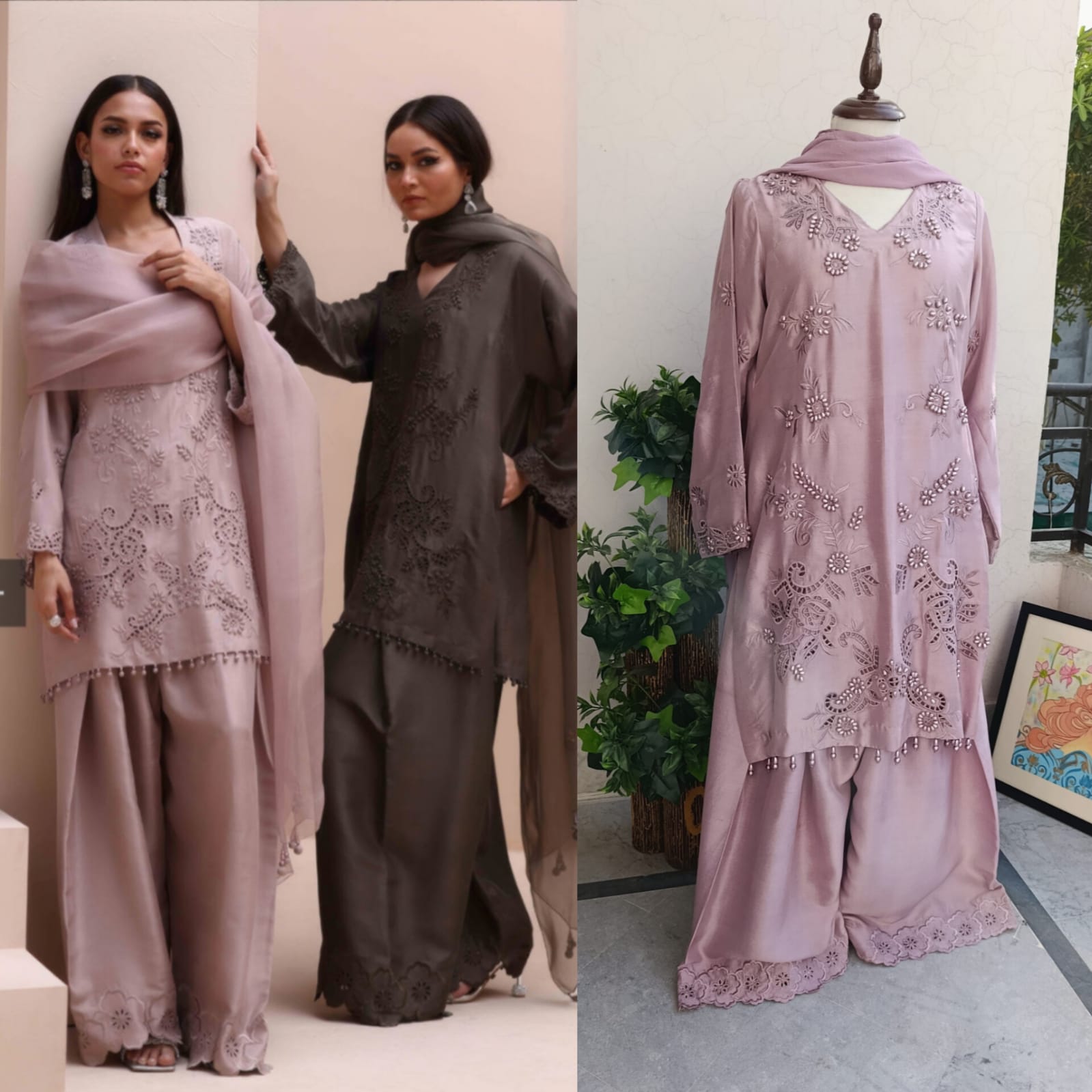 Pink and pistachio ombre formal dress