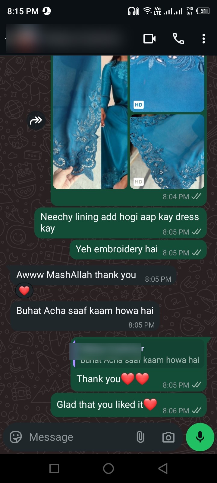 Client review chat