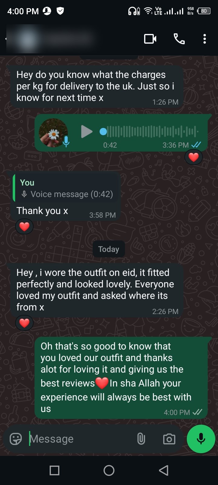 Client review chat