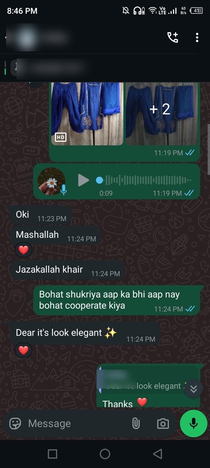 Client review chat