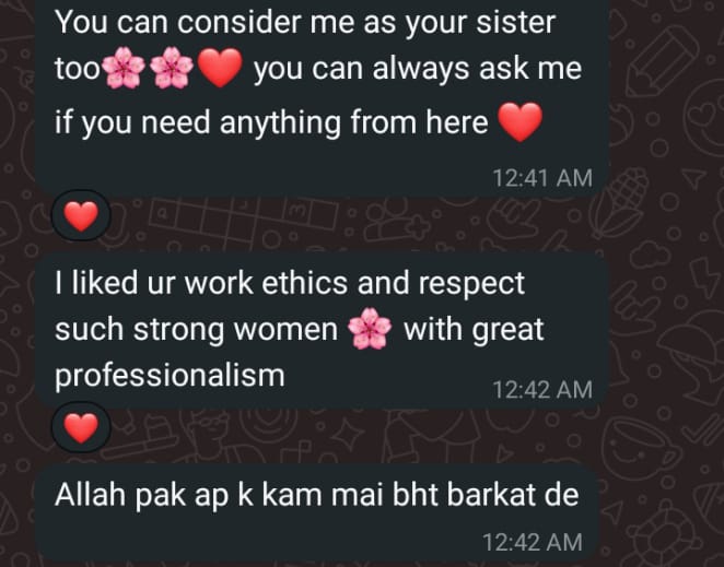 Client review message