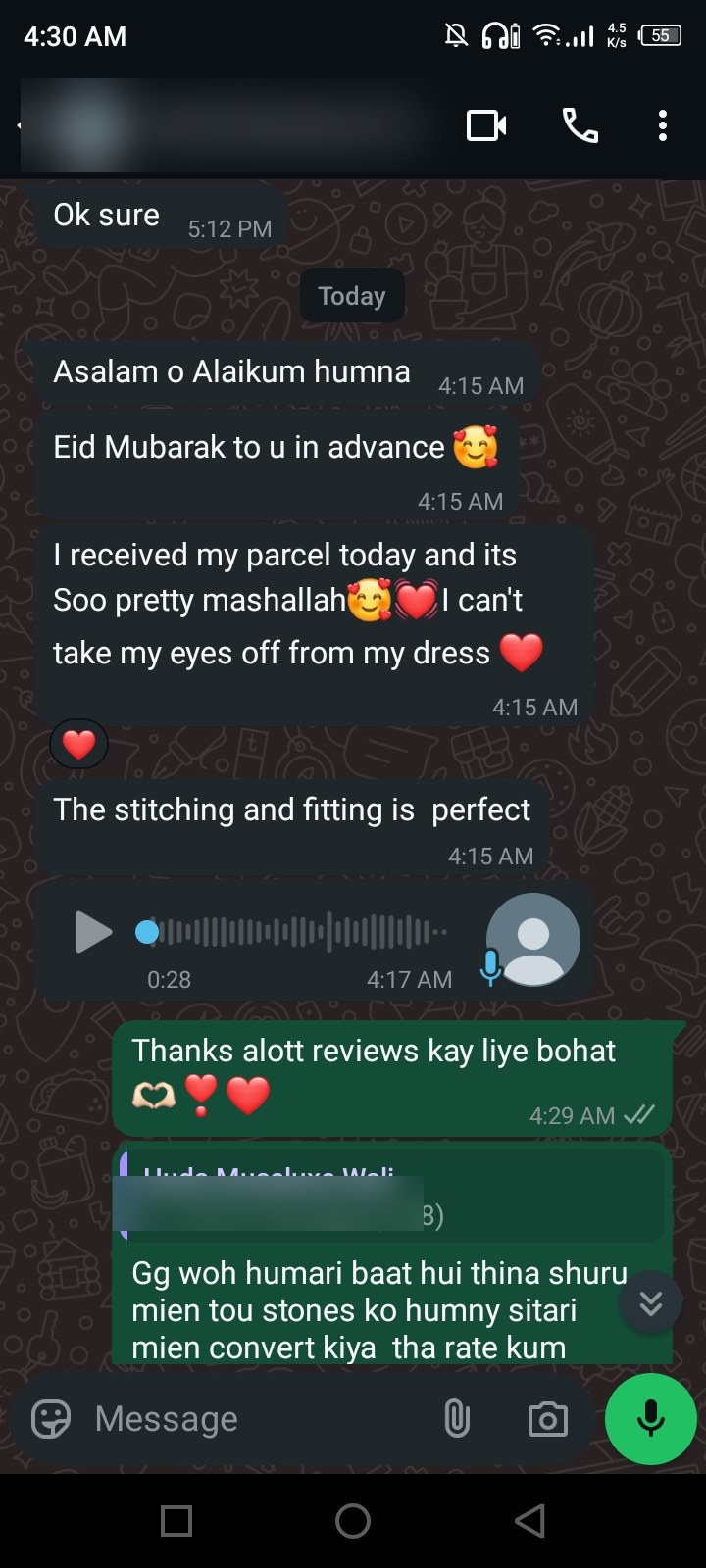 Client review chat