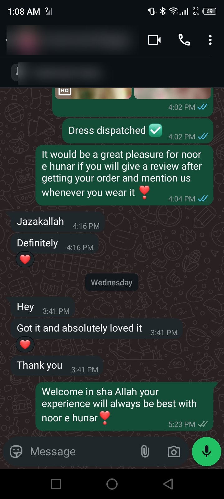 Client review chat