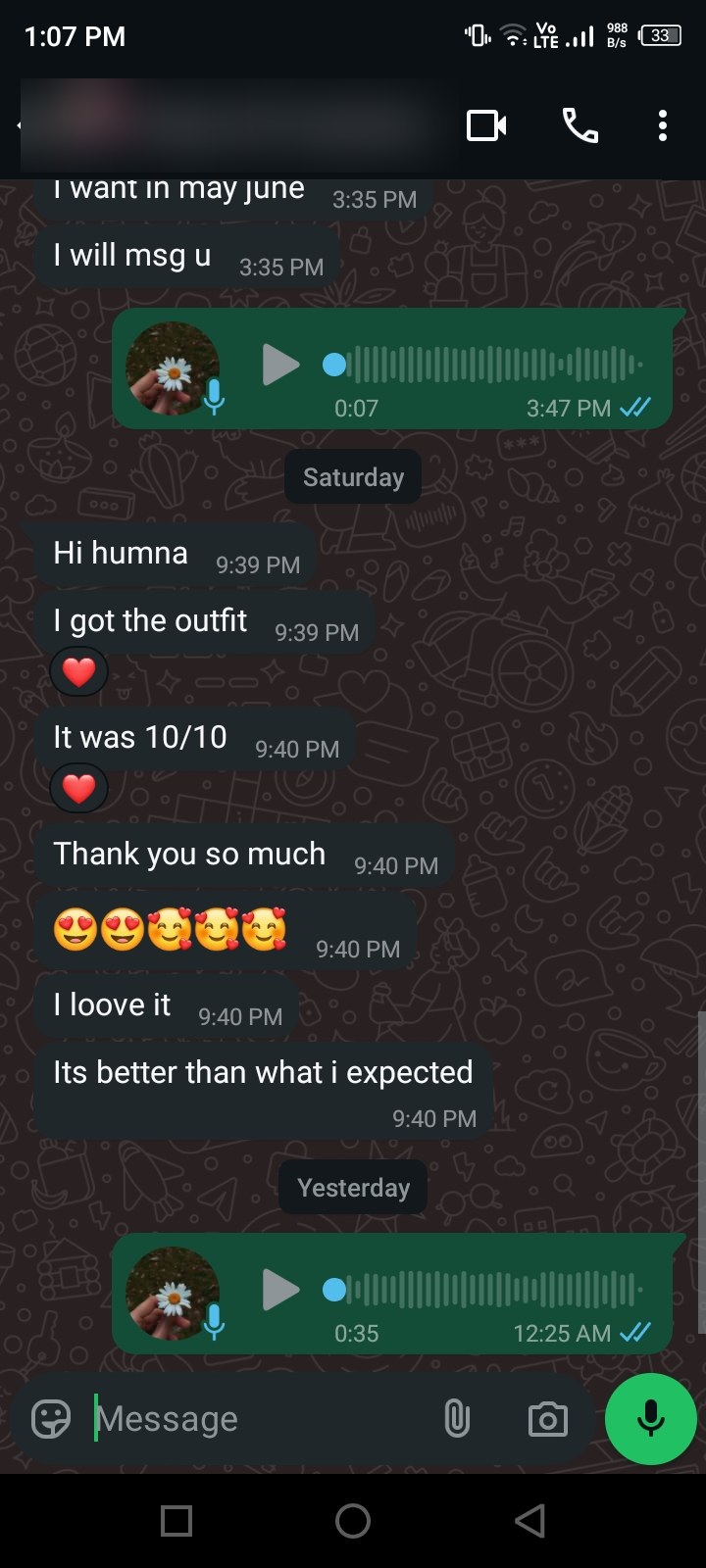 Client review chat