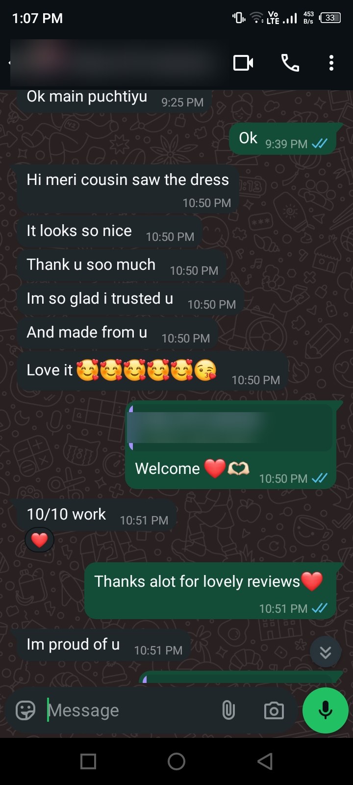 Client review chat