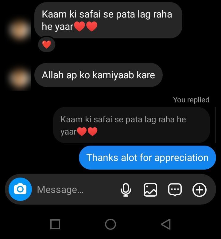 Client review message