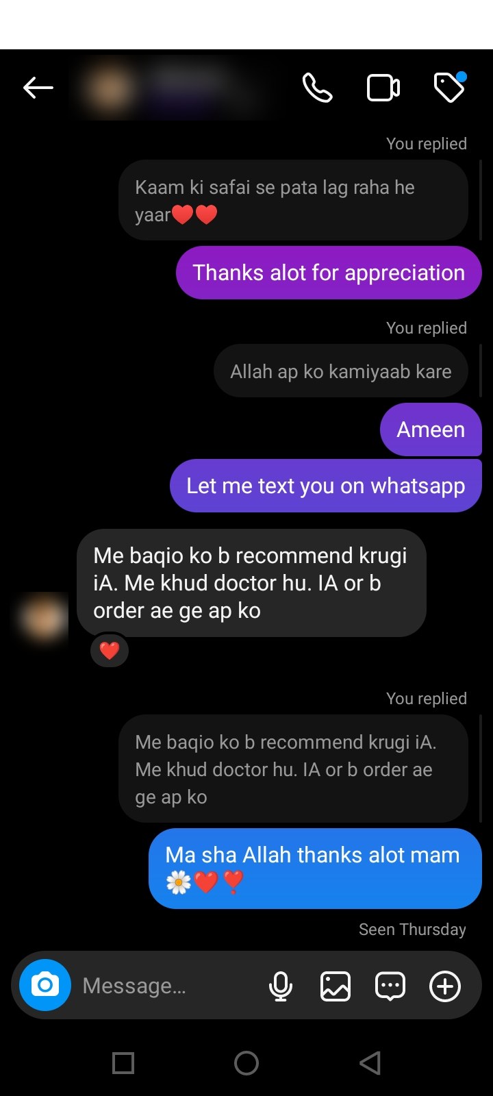 Client review chat