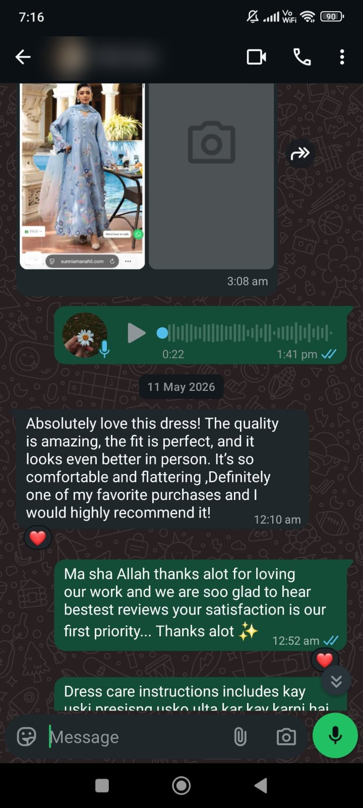 Client review chat