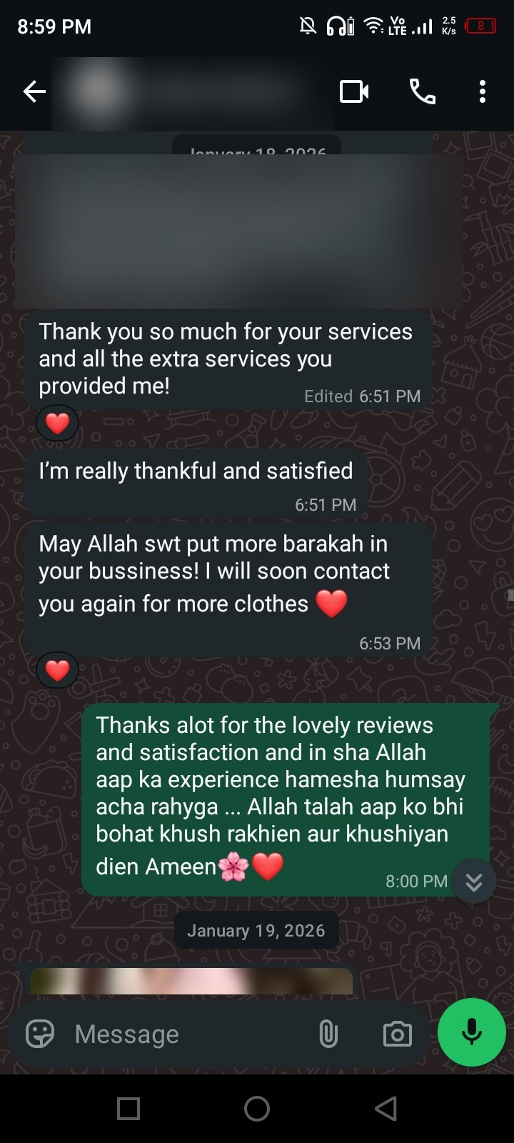 Client review chat