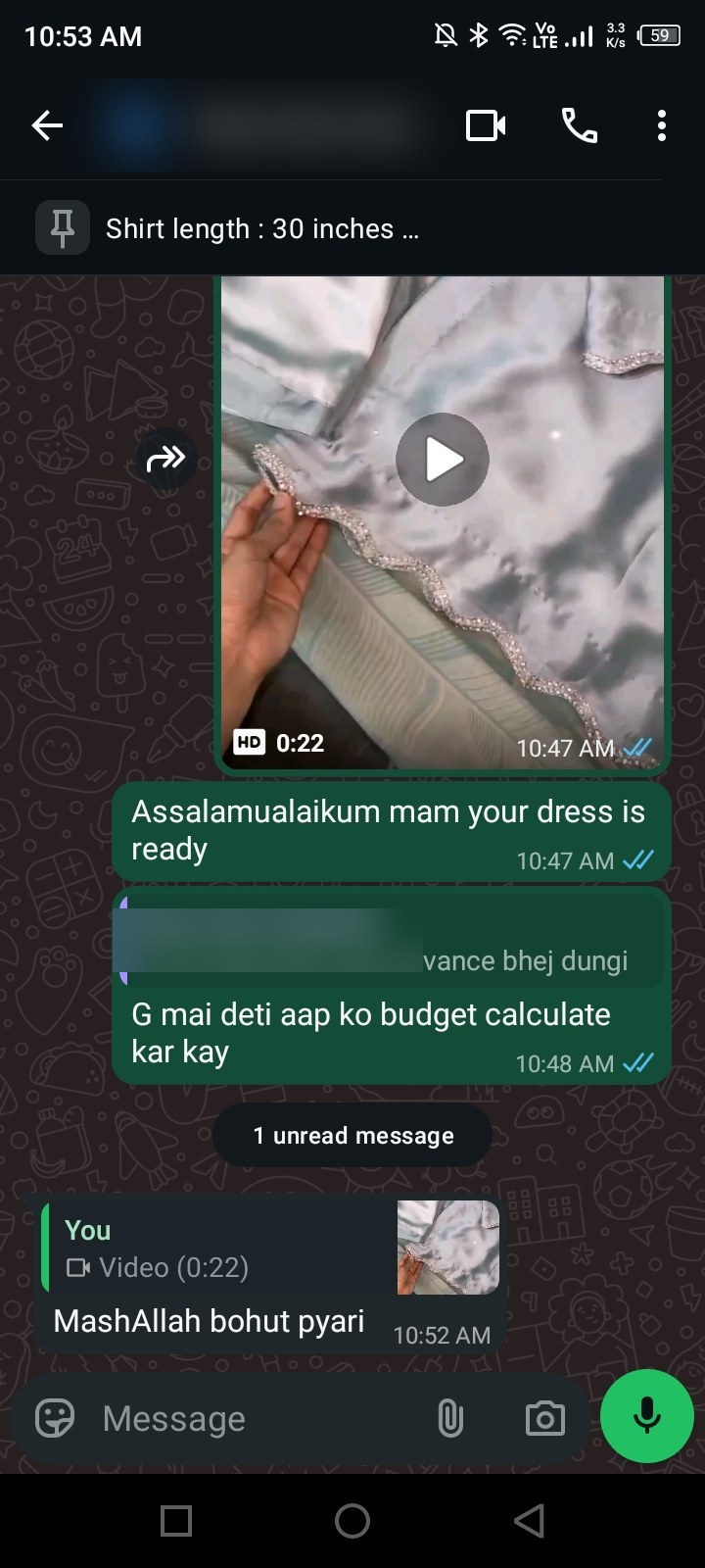 Client review chat