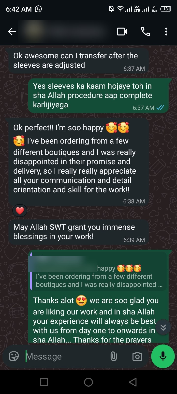 Client review chat