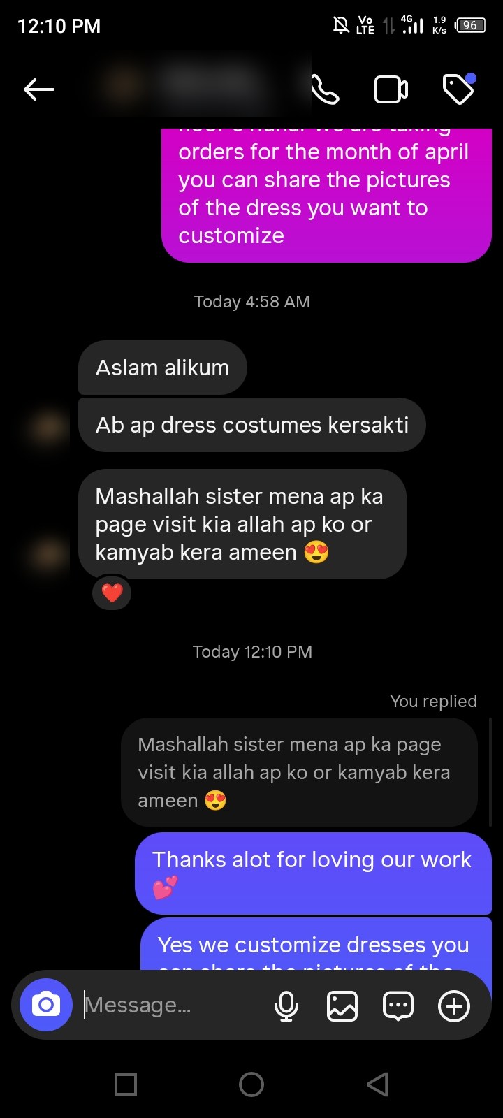 Client review chat