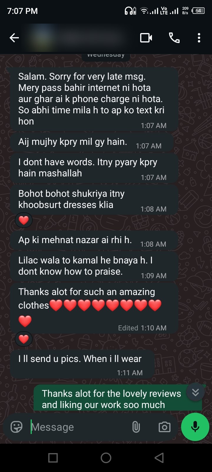Client review chat